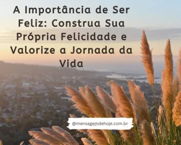 A Importância de Ser Feliz: Construa Sua Própria Felicidade e Valorize a Jornada da Vida 1